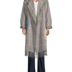Johnny Was Omari Coat, womans size large, color, grey, pink, blue